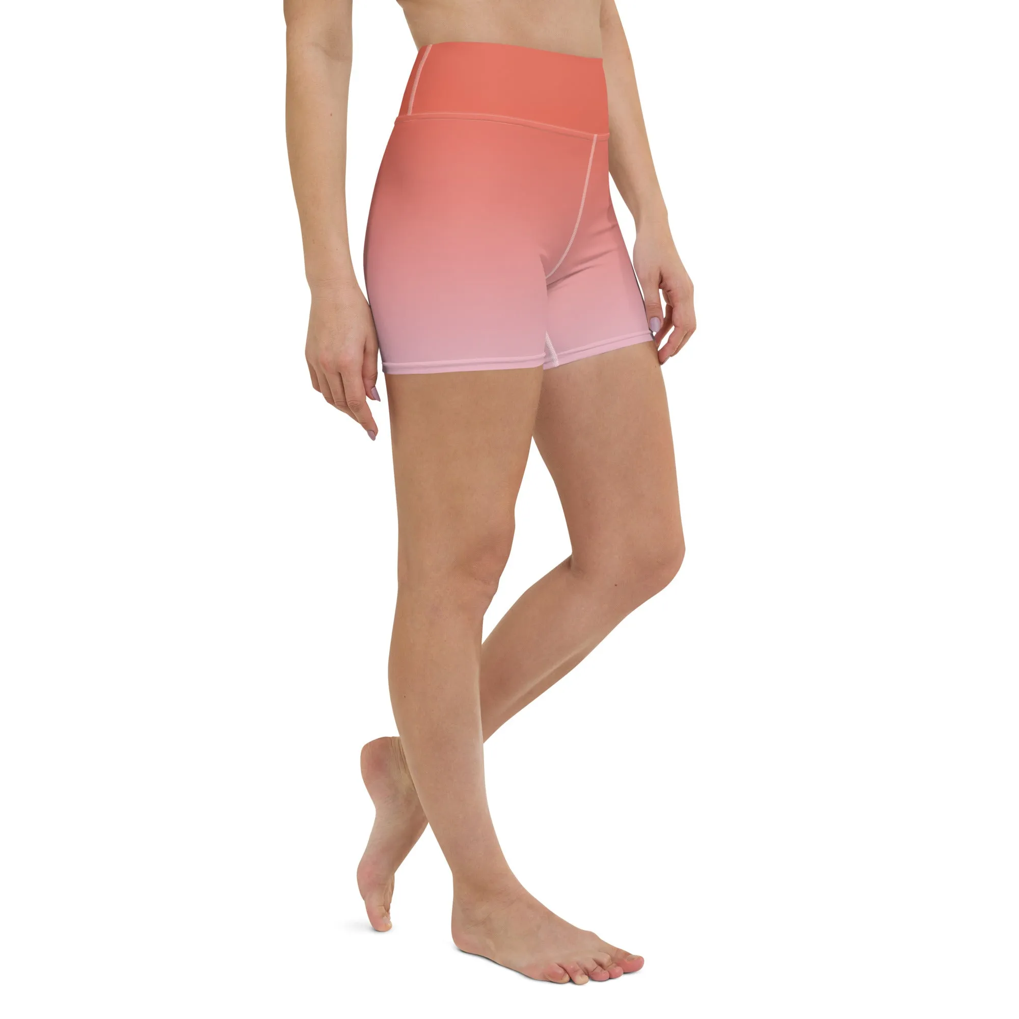 Rose and Pink Ombre Yoga Shorts