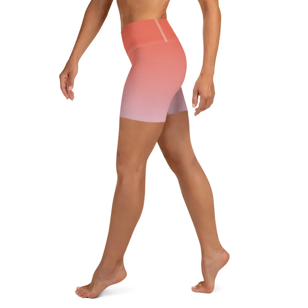 Rose and Pink Ombre Yoga Shorts