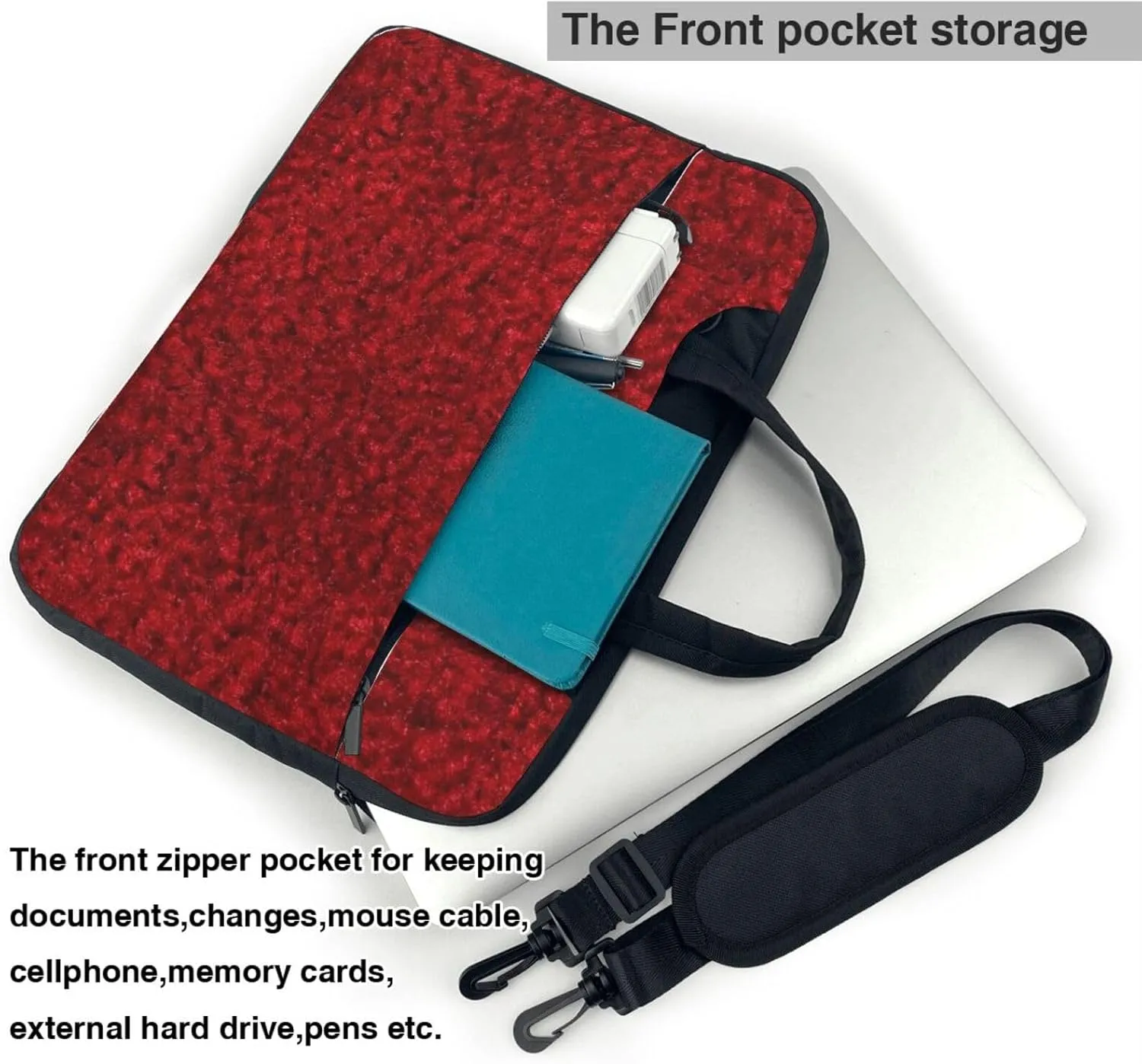 Rose Represents Love Print Laptop Computer Shoulder Bag Carrying Case, Messenger Shoulder Bag For Laptop Or Tablet