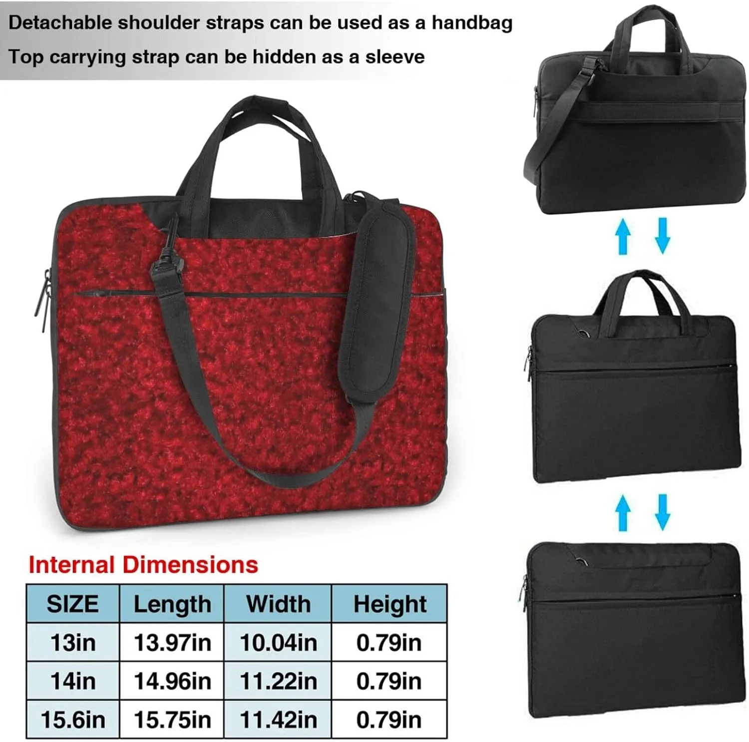 Rose Represents Love Print Laptop Computer Shoulder Bag Carrying Case, Messenger Shoulder Bag For Laptop Or Tablet