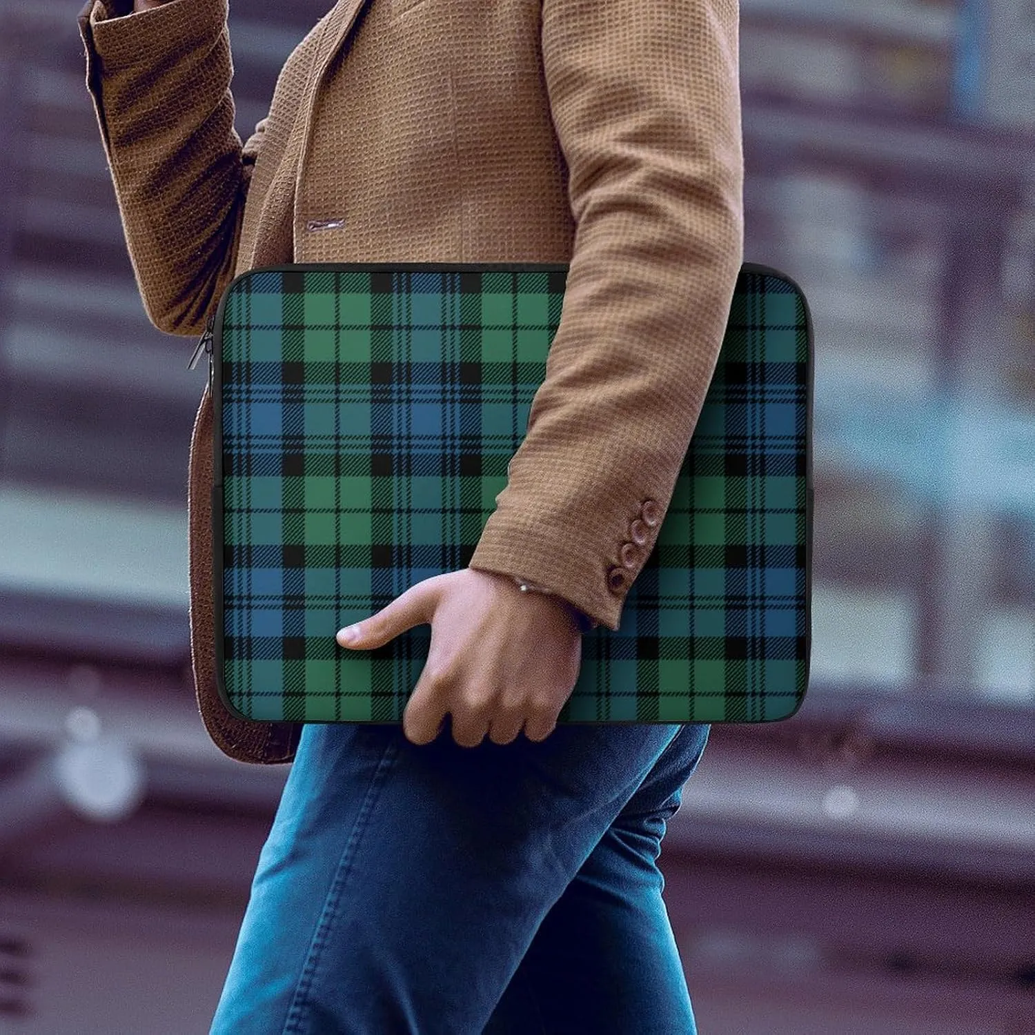 Ross Red Tartan Clans All Print Hands Free Withdrawal Laptop Bag Unisex