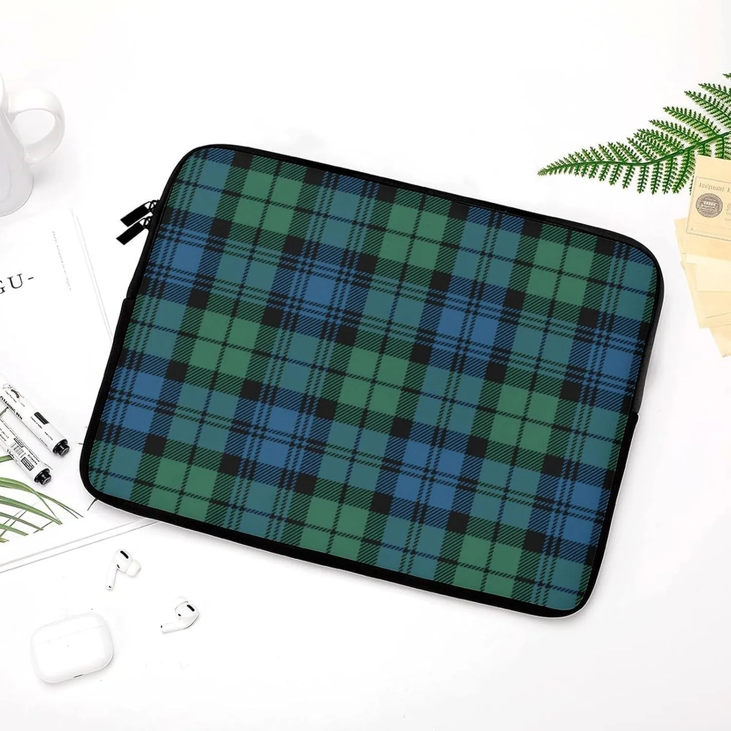 Ross Red Tartan Clans All Print Hands Free Withdrawal Laptop Bag Unisex
