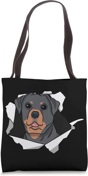 Rottweiler Dog Breakthrough Cute Dog Animal Lover Tote Bag