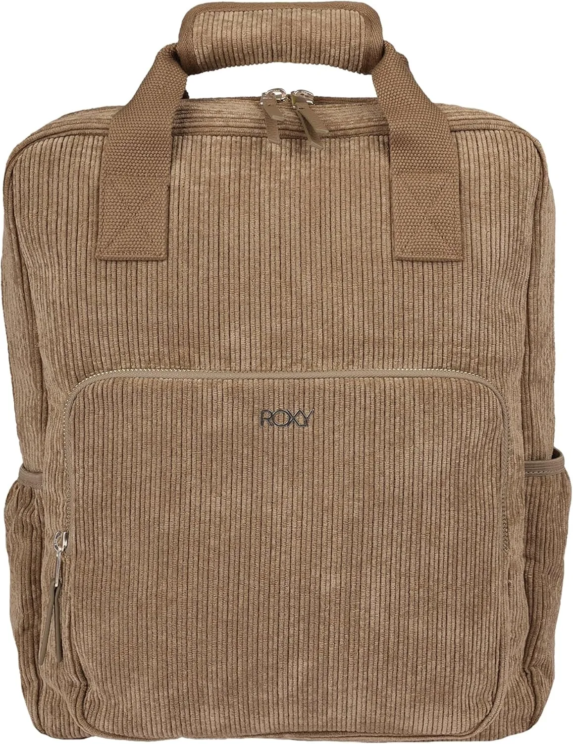 Roxy Women's Feeling Good Stylish Soft Corduroy Backpack with Padded Shoulder Straps and Exterior Storage, Oil Green, 13L
