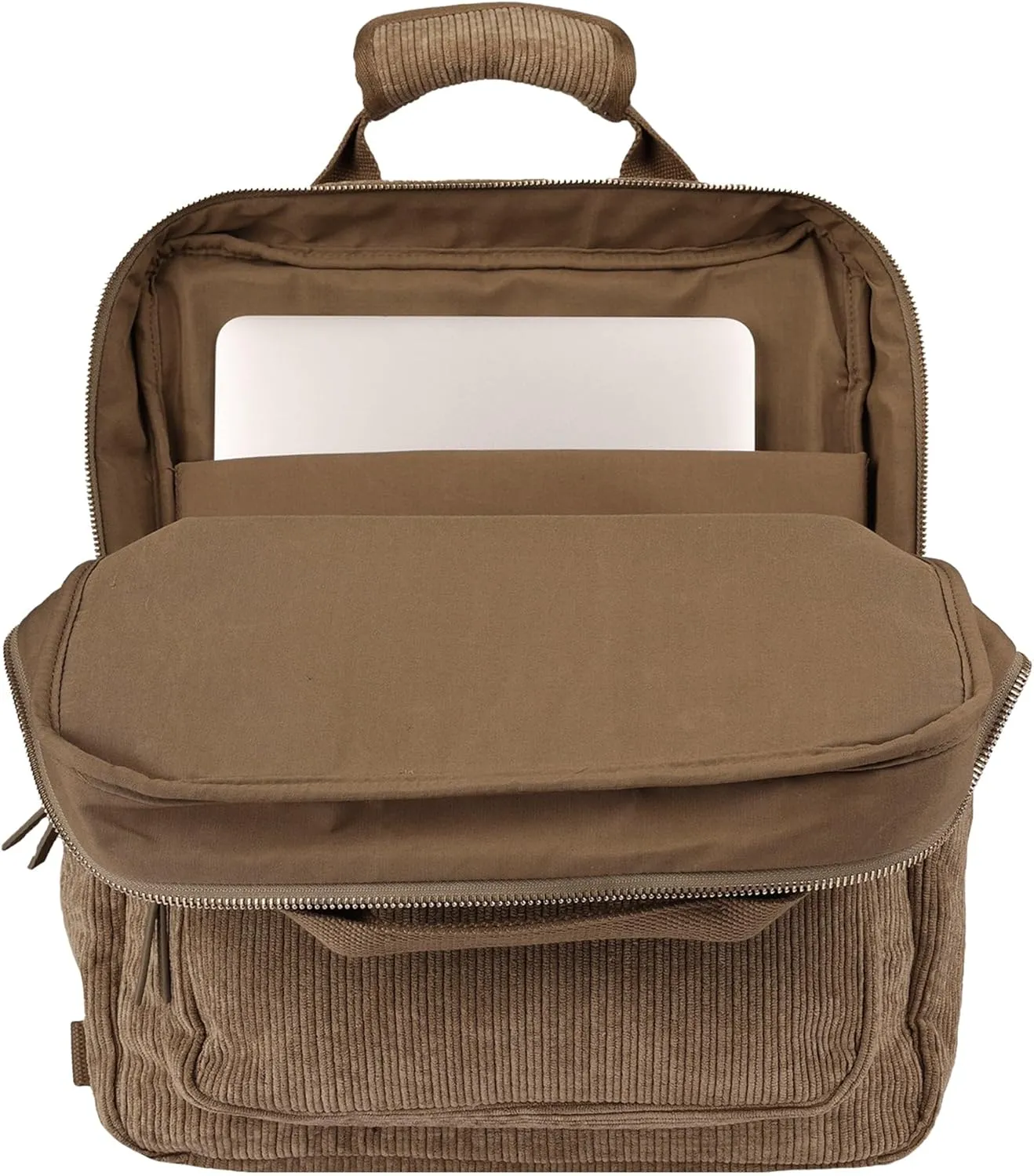 Roxy Women's Feeling Good Stylish Soft Corduroy Backpack with Padded Shoulder Straps and Exterior Storage, Oil Green, 13L