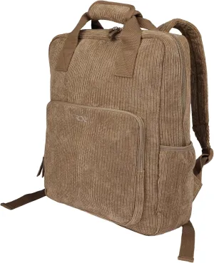 Roxy Women's Feeling Good Stylish Soft Corduroy Backpack with Padded Shoulder Straps and Exterior Storage, Oil Green, 13L