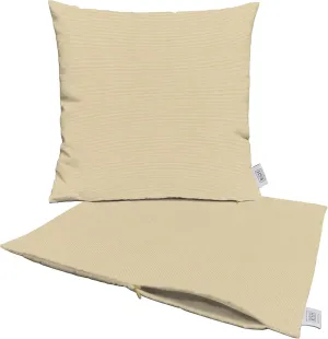 RSH DECOR: Sunbrella Pillow Covers Set of 2 | Covers Only - 17" x 17" | Outdoor Pillow Covers Crafted with Sunbrella Performance Fabric | Canvas Antique Beige