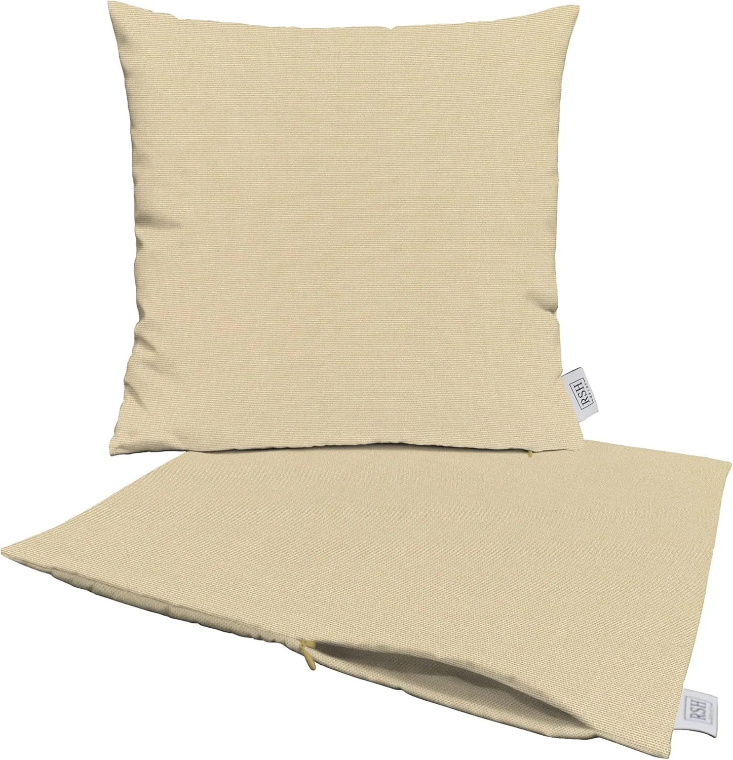 RSH DECOR: Sunbrella Pillow Covers Set of 2 | Covers Only - 17" x 17" | Outdoor Pillow Covers Crafted with Sunbrella Performance Fabric | Canvas Antique Beige