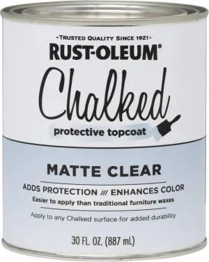 Rust-Oleum 287722 Chalked Ultra Matte Interior Paint, 30 oz, Matte Clear Topcoat
