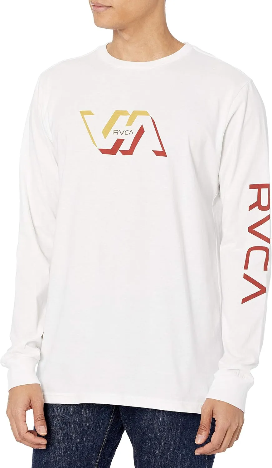 RVCA Men's Graphic Long Sleeve Crew Neck Tee Shirt