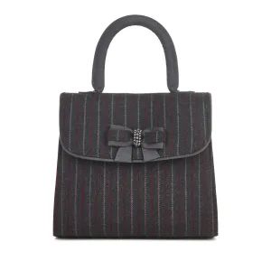 Saigon Grey Pinstripe Bag (Matches Isla Mid Heels) by Ruby Shoo