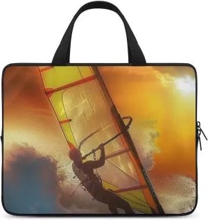 Sailing Athlete Riding Wave Laptop Bag Laptop Case Computer Messenger Bag with Adjustable Shoulder Strap