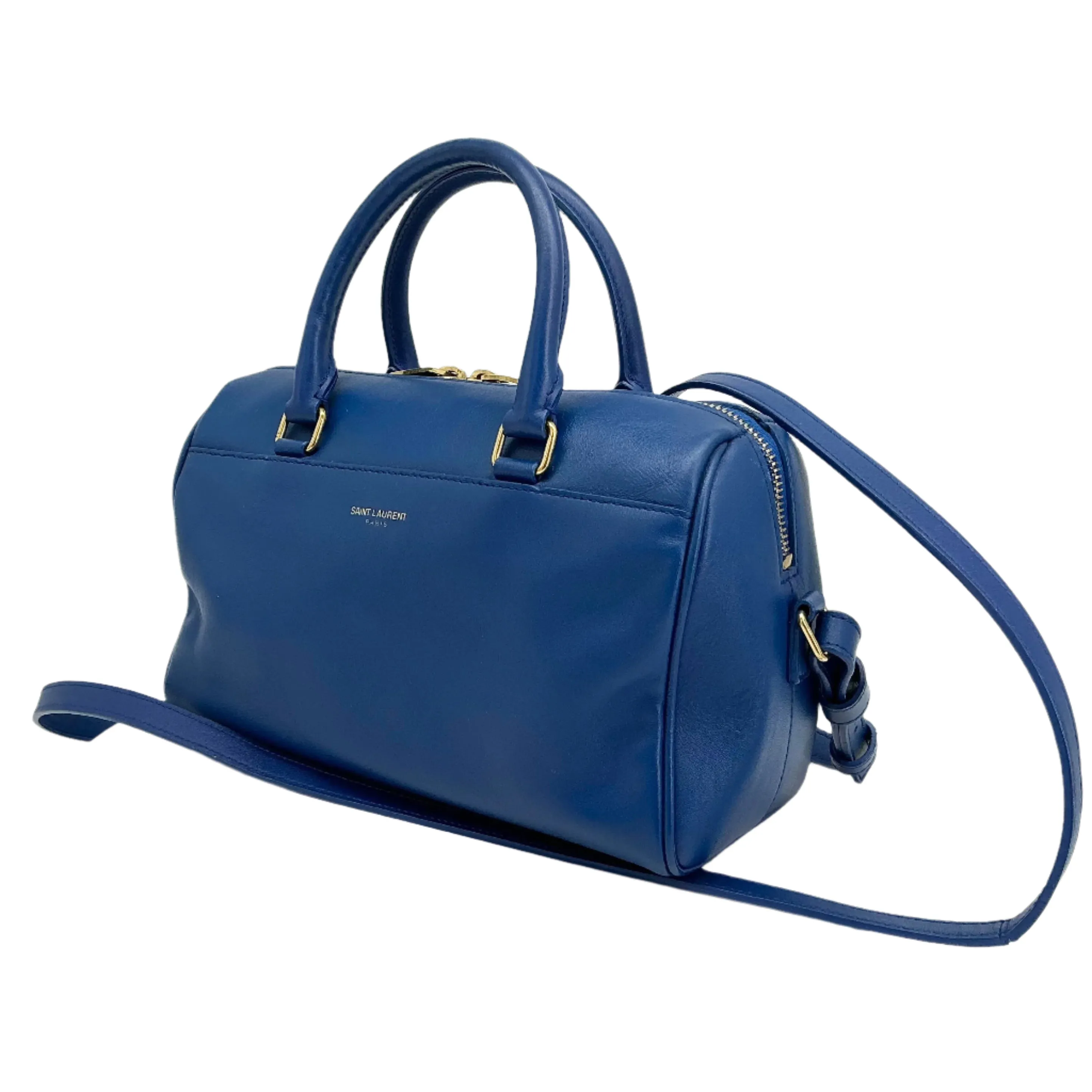 Saint Laurent Calfskin Classic Baby Duffle – Blue Leather