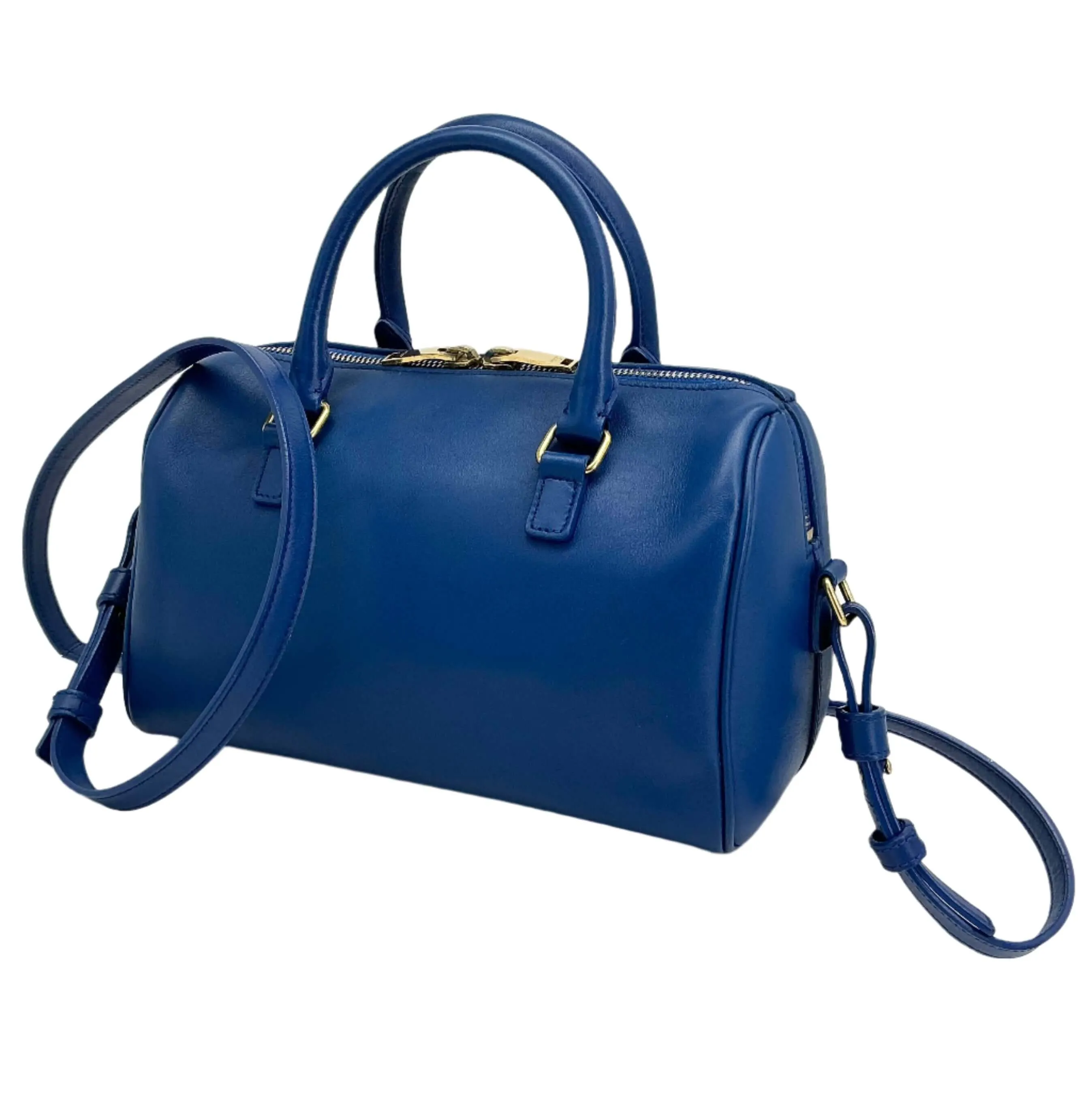 Saint Laurent Calfskin Classic Baby Duffle – Blue Leather
