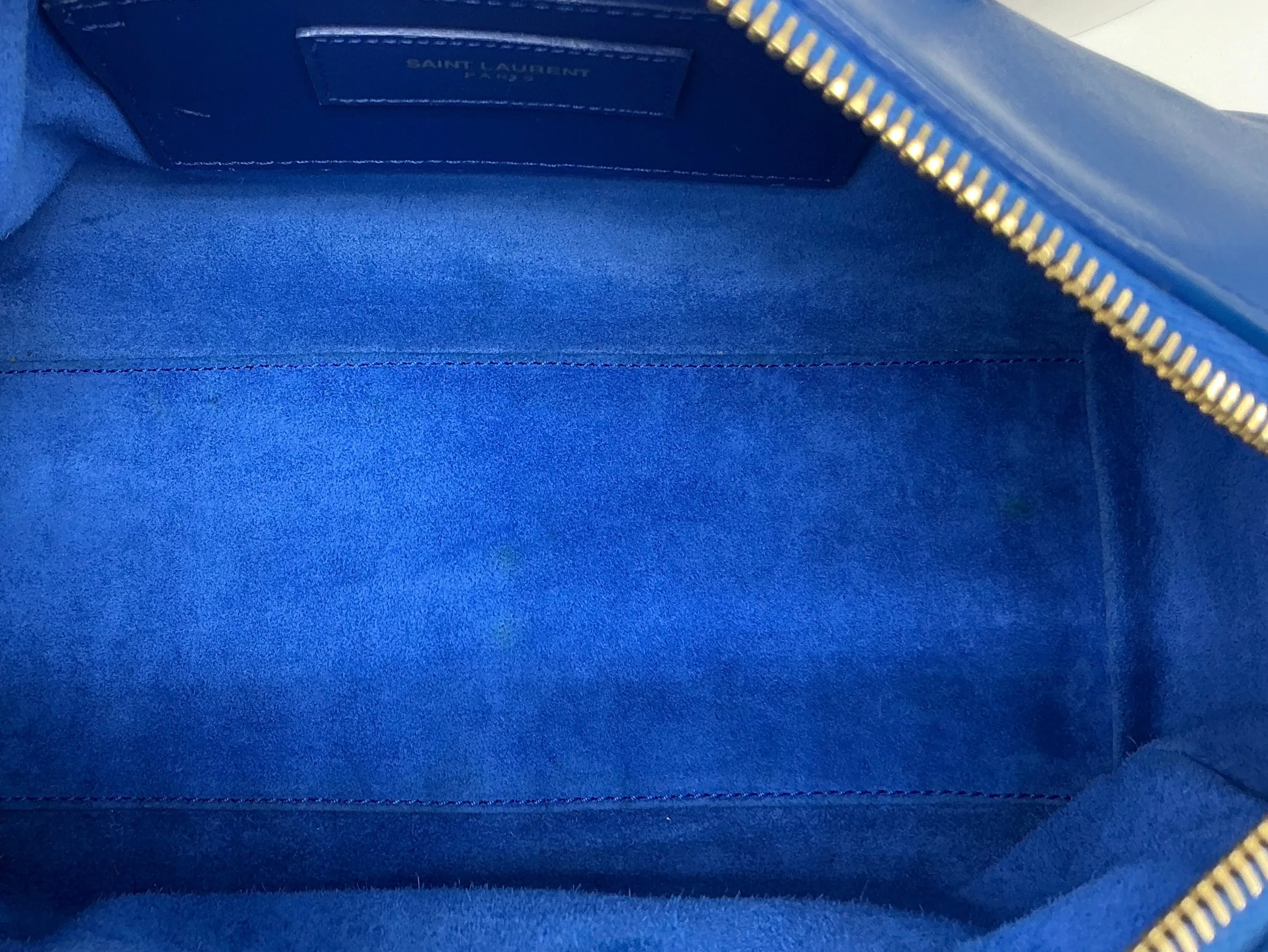 Saint Laurent Calfskin Classic Baby Duffle – Blue Leather