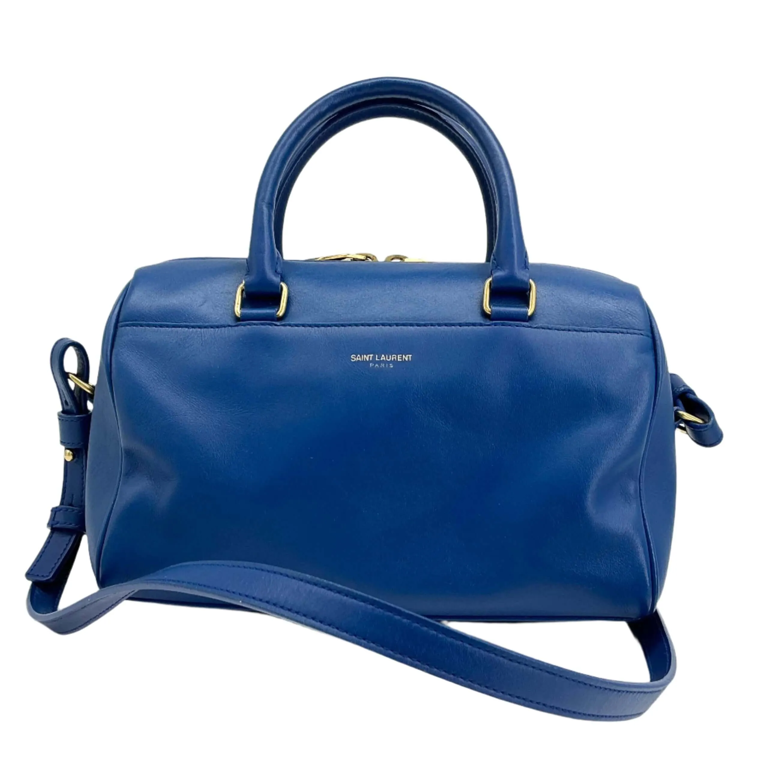 Saint Laurent Calfskin Classic Baby Duffle – Blue Leather