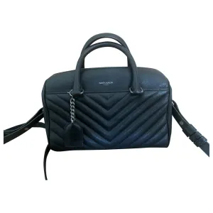Saint Laurent duffle black suede handbag