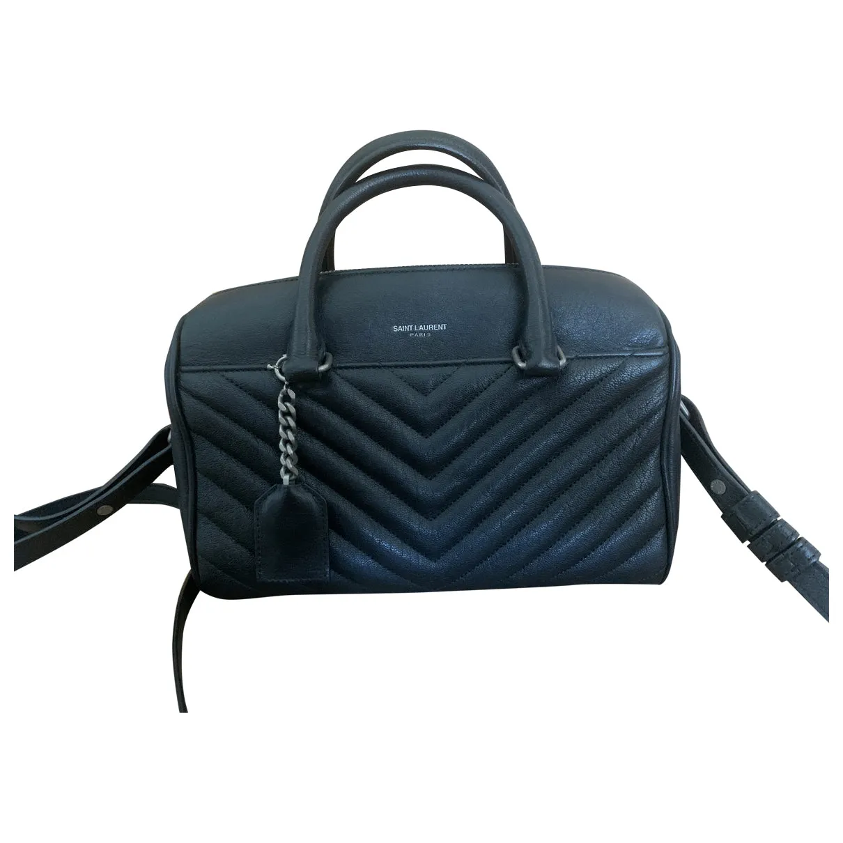 Saint Laurent duffle black suede handbag