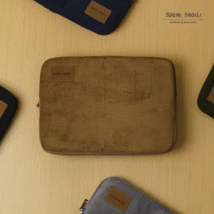 Sand Yellow Corduroy Fabric Laptop Sleeve