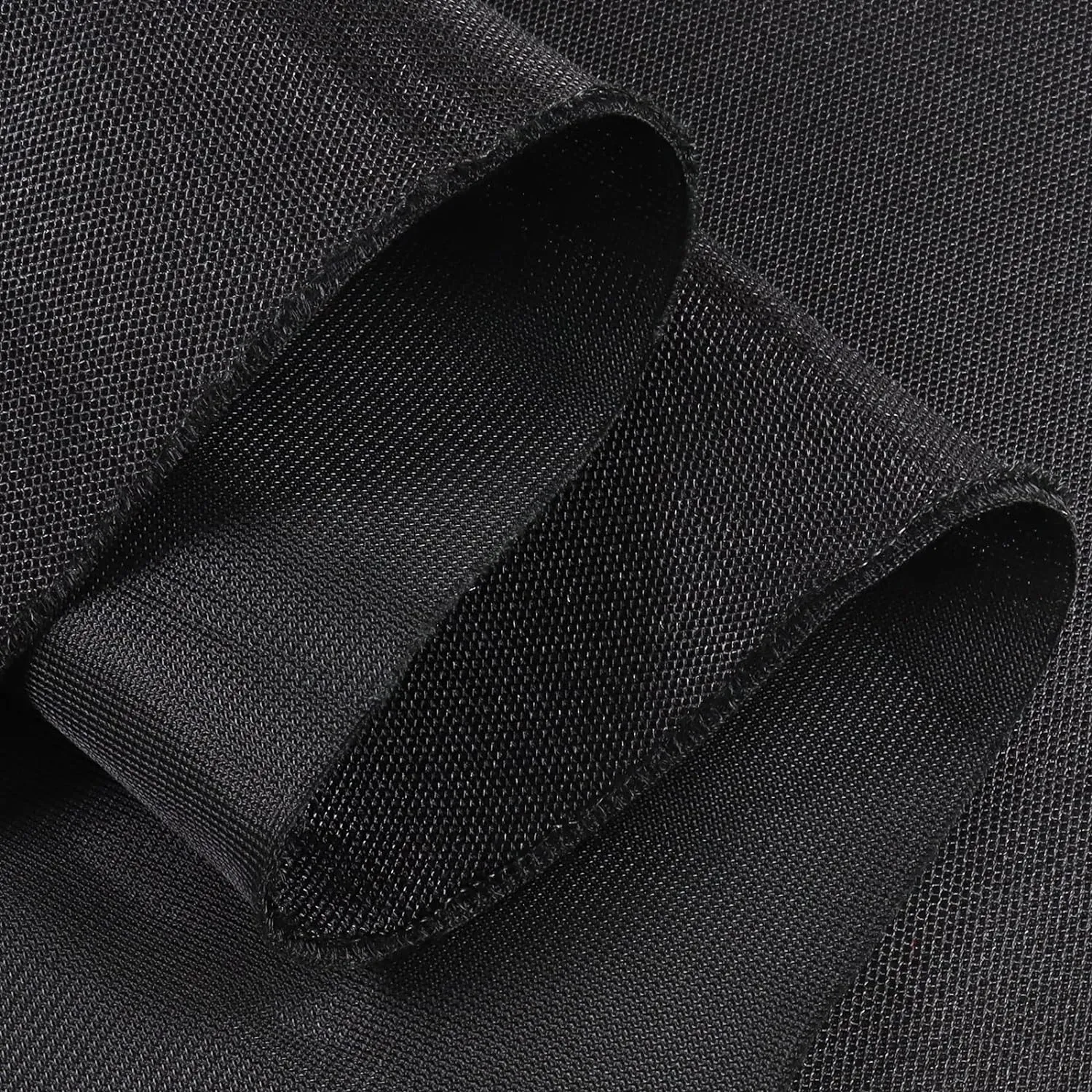 Sandwich Mesh Fabric, Breathable 3 Layers 3D Elastic Mesh Fabric, Mesh Lining Fabric for Car Seat Cover, Bed Bumpers, Speaker, Chairs, Shoes and DIY Craft, 56" Wide, 1/2 Yard, Black