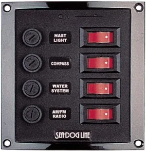 Sea Dog 424010-1 Vertical 4-Gang Rocker Switch Panel , black