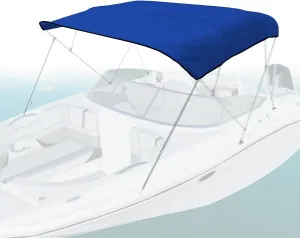 Seal Skin Covers 3 Bow / 4 Bow Bimini Top Replacement Cover, Marine Grade 600D Waterproof Canvas Boat Canopy Sun Shade Without Frame