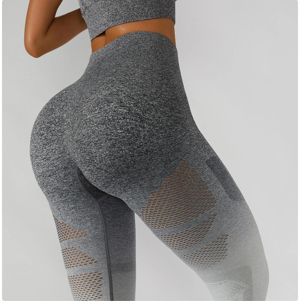 Sexy Breathable Mesh Ombre Gradient Seamless Yoga Leggings