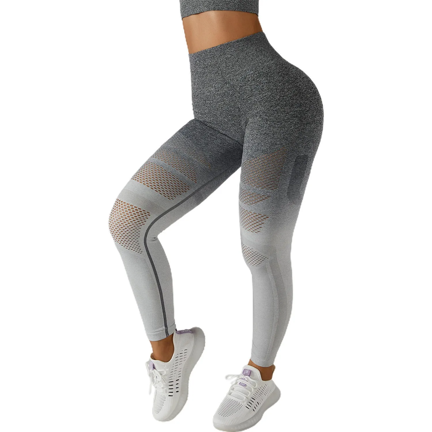 Sexy Breathable Mesh Ombre Gradient Seamless Yoga Leggings