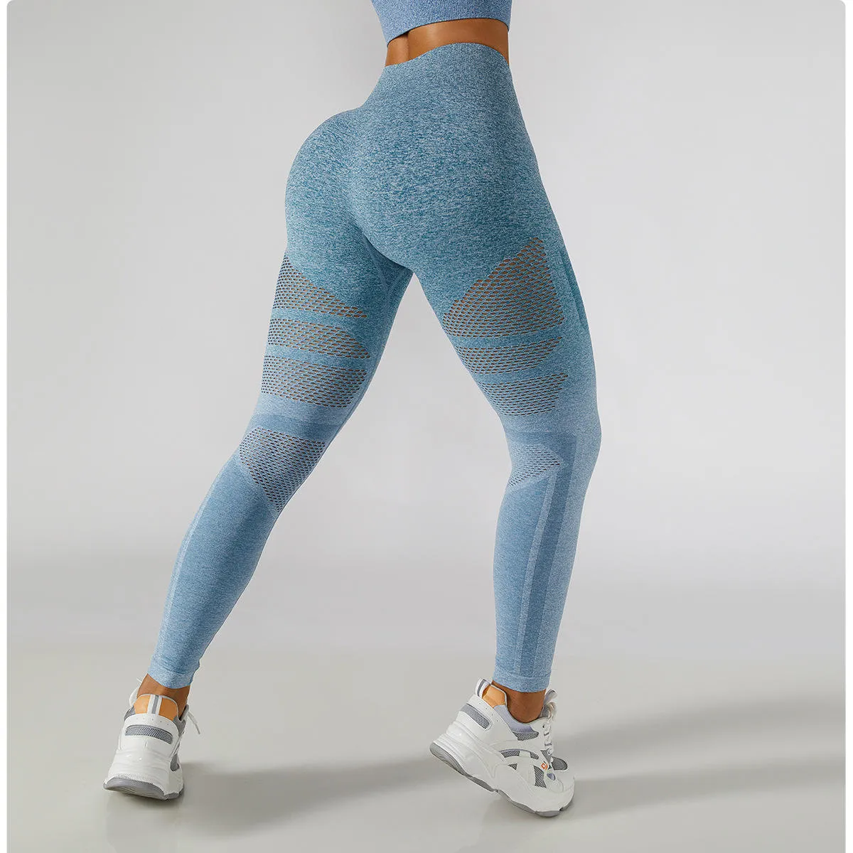Sexy Breathable Mesh Ombre Gradient Seamless Yoga Leggings
