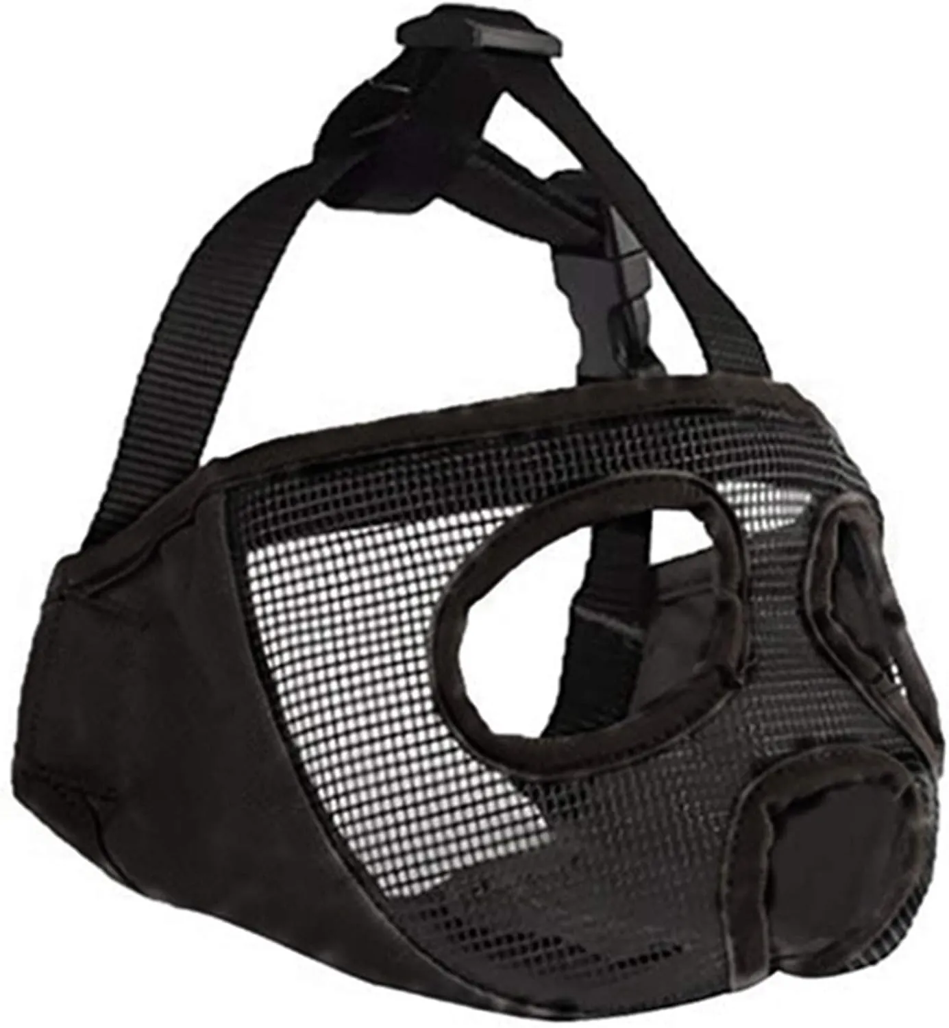 Short Snout Dog Muzzles- Adjustable Breathable Mesh Bulldog Muzzle for Biting Chewing Barking Training Grooming Dog Mask,Black XL