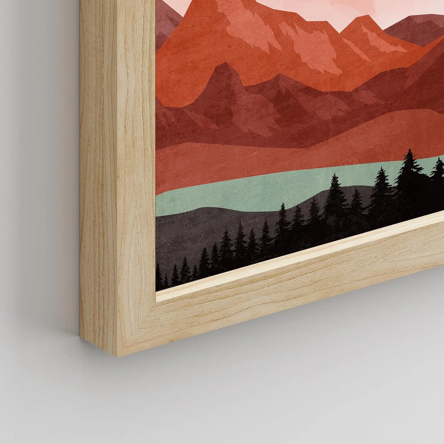 SIGNWIN Framed Day and Night Western Desert Landscape Wall Art, Set of 2 Cactus Wall Décor Prints, Boho Sun and Moo Wall Décor for Living Room, Bedroom - 11"x14" Natural