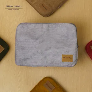 Silver Ash Corduroy Fabric Laptop Sleeve