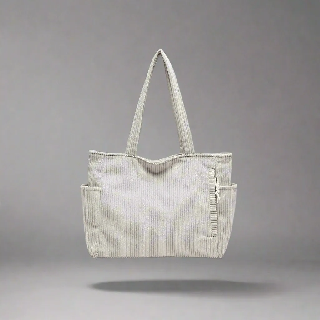 Simple Corduroy Commuter Shoulder Bag Female New Large Capacity Student Commuting To Class Messenger Bag Texture Female Bag