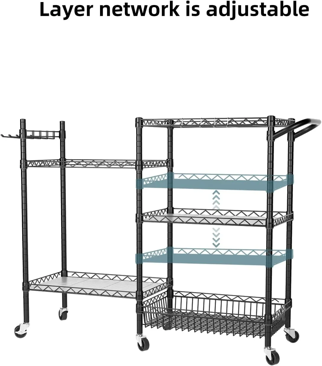 SINGAYE Dumbbell Rack Stand With Yoga Mat Storage, Gym Equipment Organizer, Cart for Workout Room, Home Gym With Hooks and Wheels