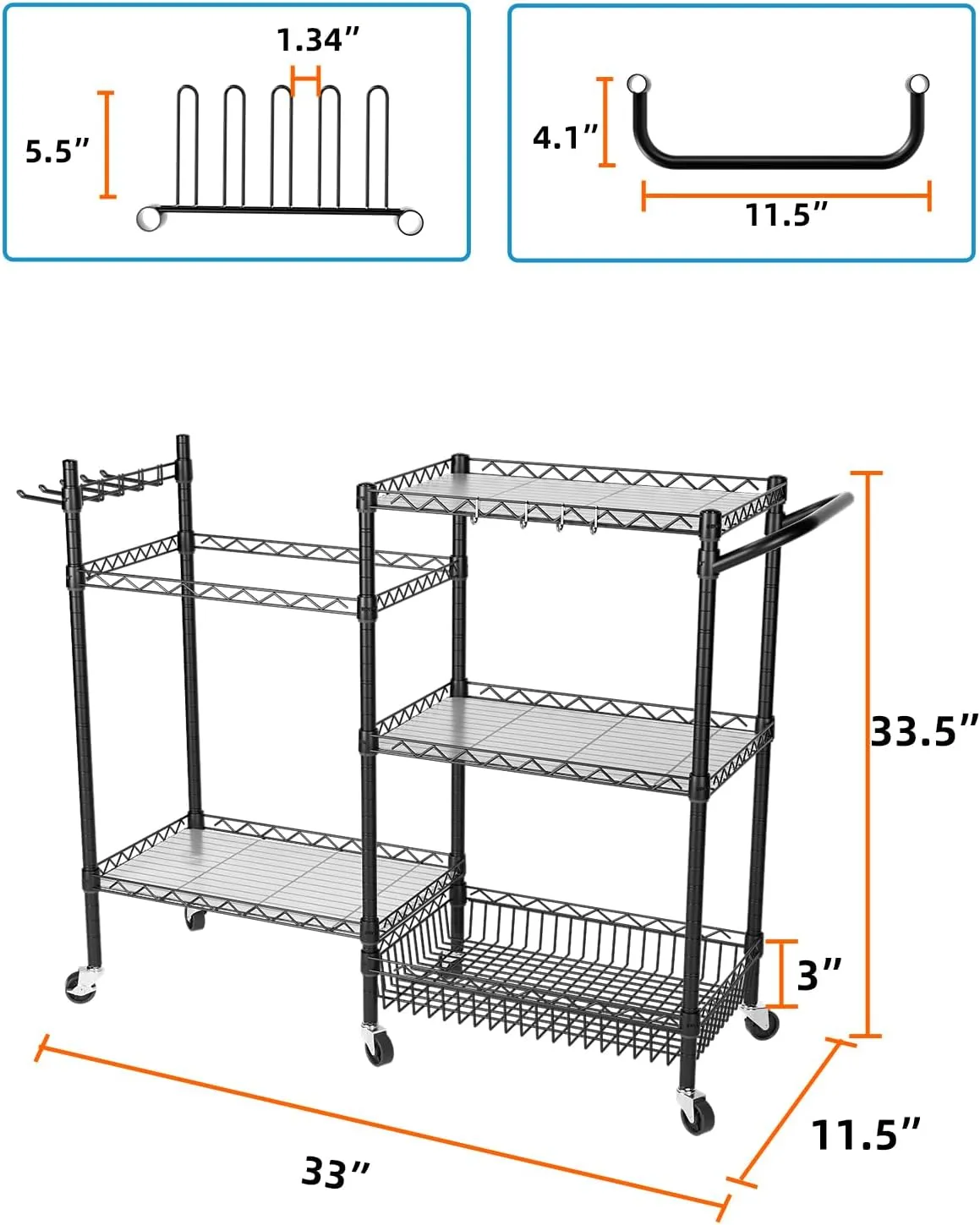 SINGAYE Dumbbell Rack Stand With Yoga Mat Storage, Gym Equipment Organizer, Cart for Workout Room, Home Gym With Hooks and Wheels
