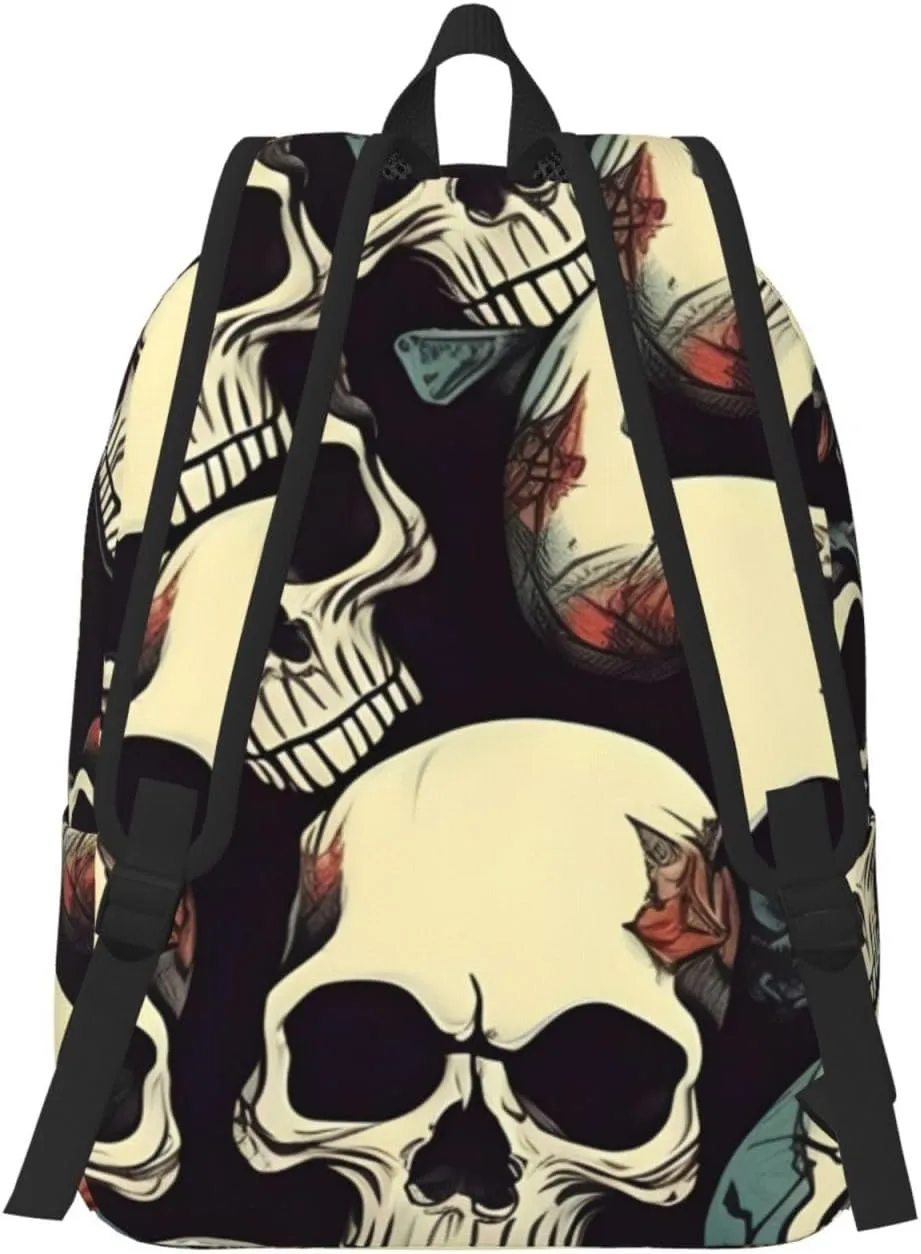 Skull Skeleton print Backpack for Travel Classic Stylish Casual Daypack Bag Travel for Women Men