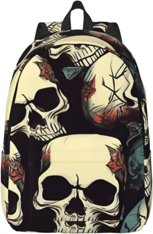 Skull Skeleton print Backpack for Travel Classic Stylish Casual Daypack Bag Travel for Women Men