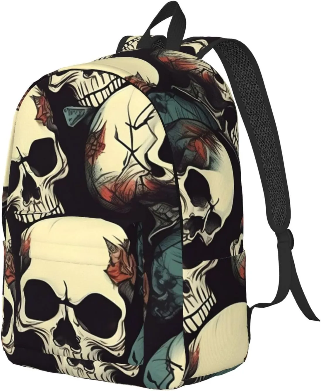 Skull Skeleton print Backpack for Travel Classic Stylish Casual Daypack Bag Travel for Women Men