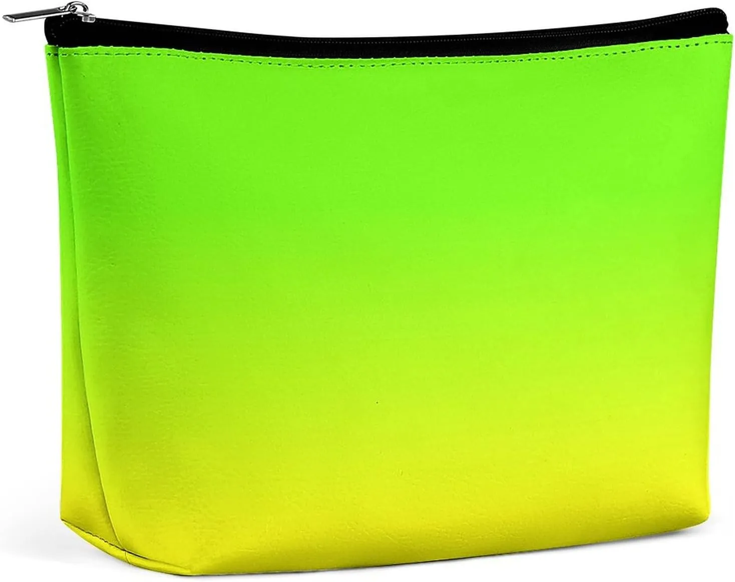 Small Cosmetic Bag, Neon Green and Neon Yellow Ombre Makeup Bags Elegant Roomy Pouch for Women,Travel Toiletry Accessories Organizer