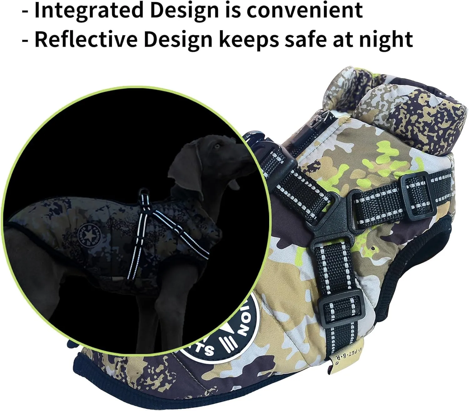 Small Dog Jacket with Harness, Outdoor Dog Sport Vest, Outdoor Warm Pet Winter Coat Harness for Cats Puppy Small Dogs, (Aqua)