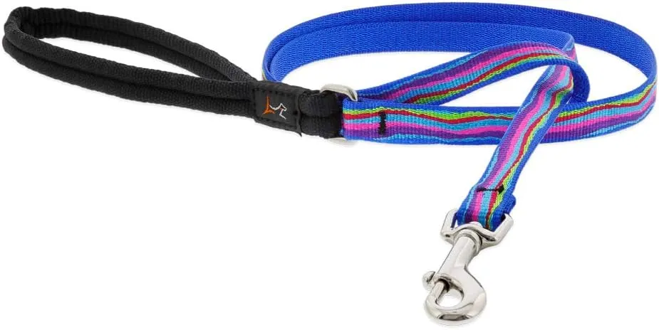 Small Dog Leash by Lupine 1/2" Wide Ripple Creek Design 6-Foot Long with Padded Handle