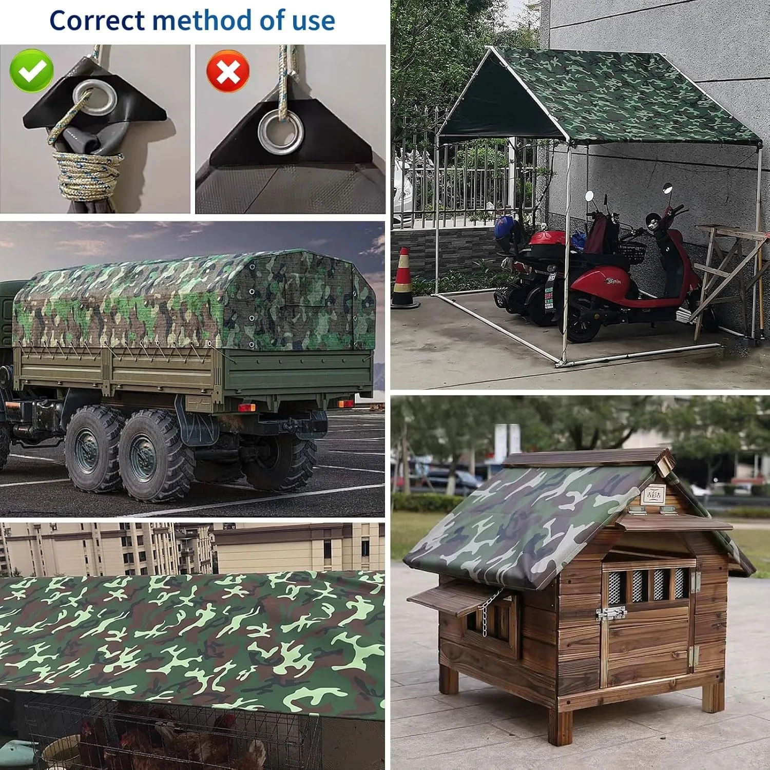 Small Multipurpose Cover, 450g/m² Rainproof Canopy Tent Cover 0.45mm Thick Canvas Tarp Sheet for Camping, Garden, Gazebo, Trailer - Camouflage s with Reinforcement Edge(1x1.8m)