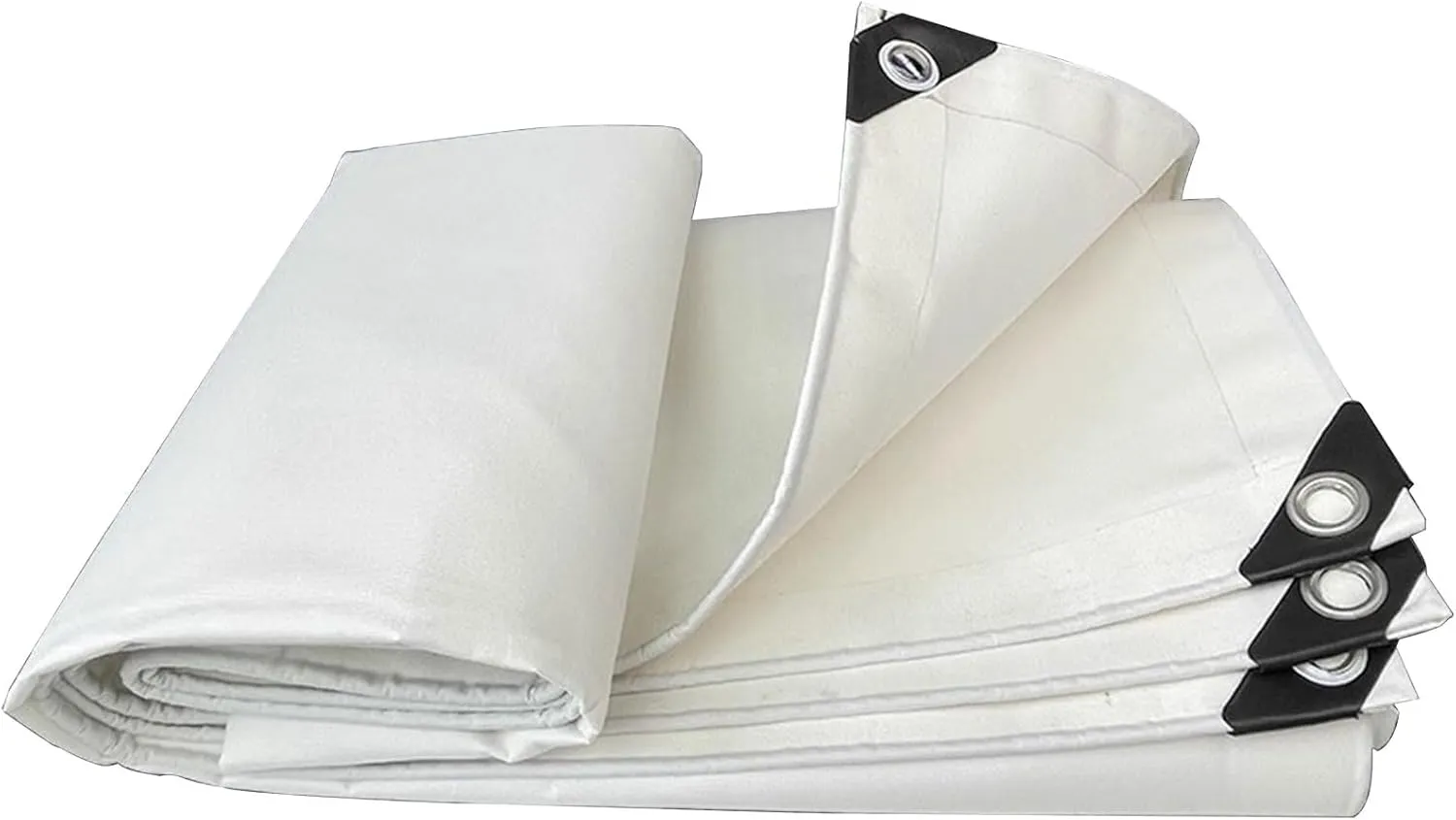 Small Multipurpose Cover, 600g/m² White Cover Heavy Duty, Thicken Durable Canvas Tarp with Grommets and Reinforced Edges for Multipurpose Outdoor Use(1x7m)