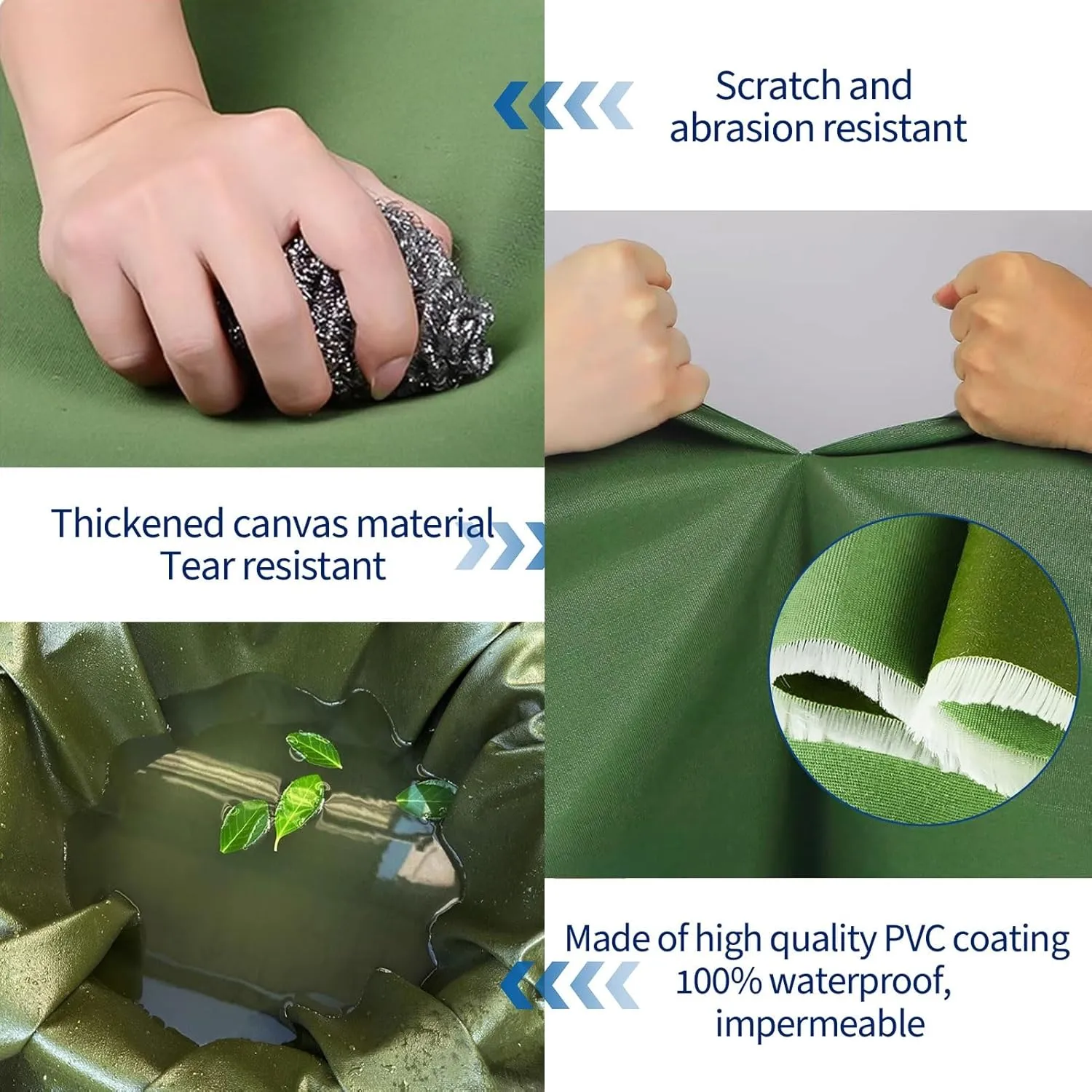 Small Multipurpose Cover, Heavy Duty 600g/m² Tarp with Eyelets, Green Canvas Cover for Outdoor Camping Ground Sheet(1.2x1.2 m)