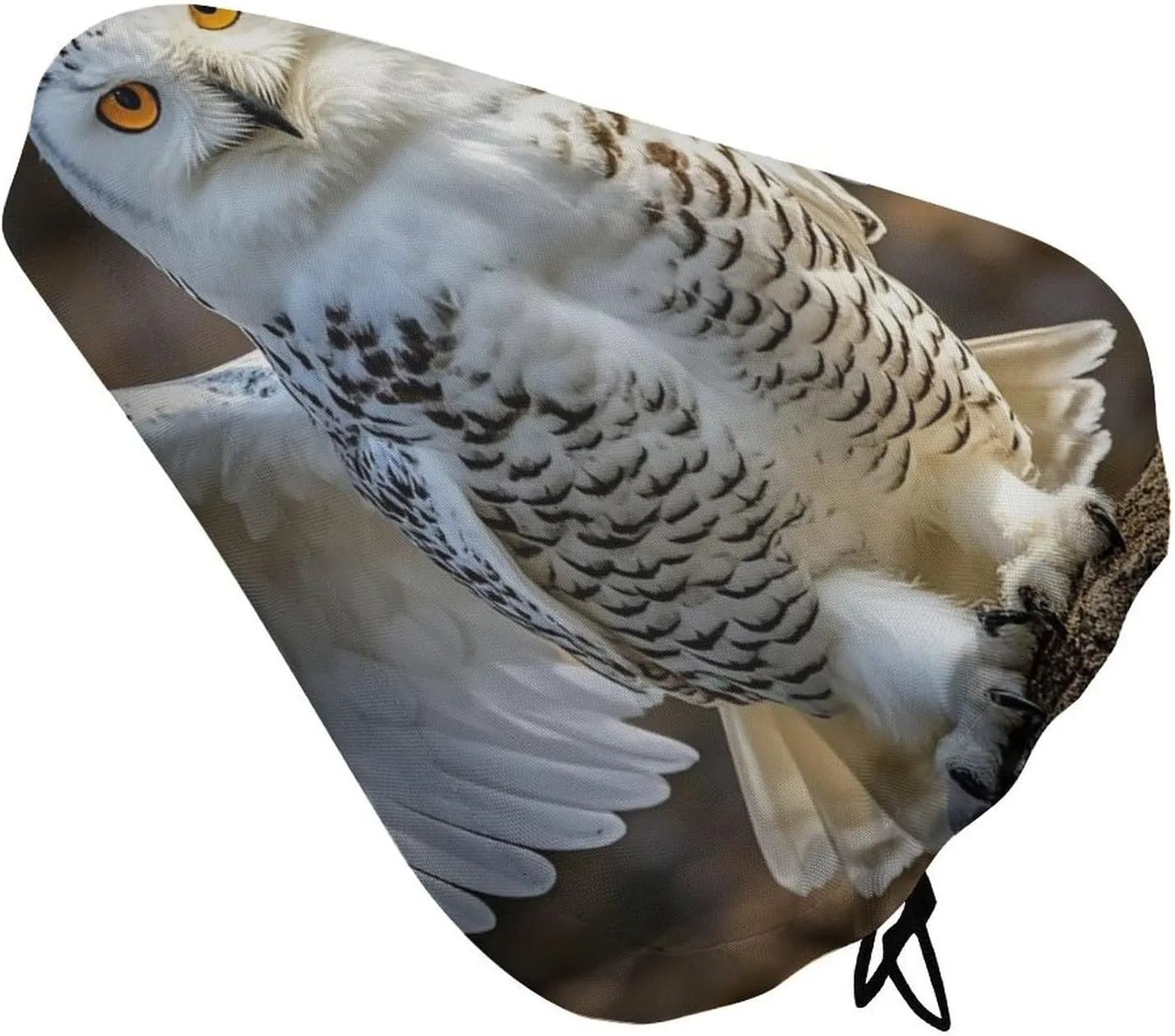 Snow Owl Bike Seat Cover Water-Repellent Exercise Bike Seat Cushion Bicycle Saddle Cover with Drawstring Rain Snow Dust Covers for City Mountain Road Biking