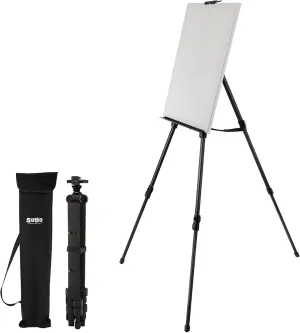 SoHo Urban Artist Travel Painting Field Easel - Light Weight Plein Aire Design, Foldable with Adjustable Height and Carry Bag - Black Anodized Aluminum