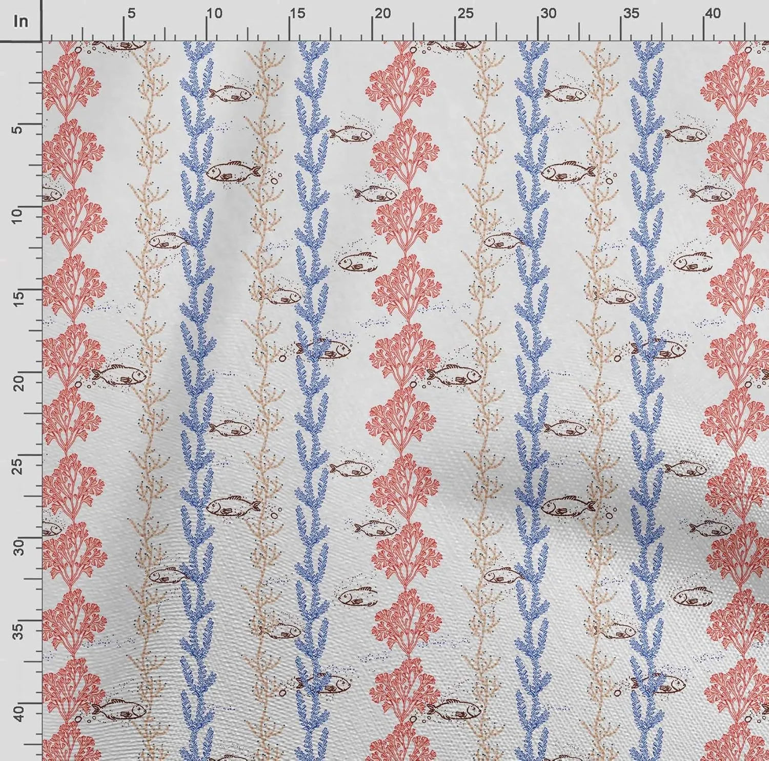 Soimoi Heavyweight Cotton Canvas Fabric Material - 56 Inch Wide, Blue - Ocean Print, Ideal for Making Durable Tote Bags, Backpacks, Jackets, Upholstery, Cushions, Outdoor Furniture Covers, 1 Yard