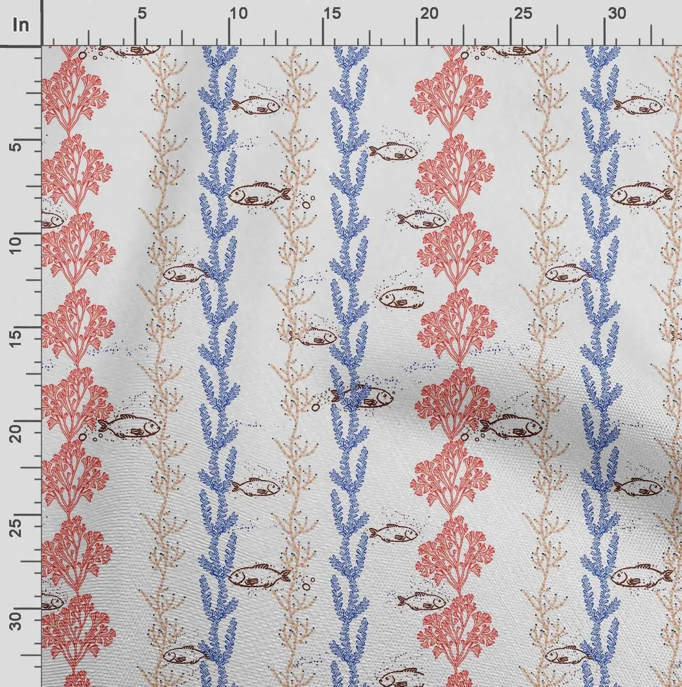 Soimoi Heavyweight Cotton Canvas Fabric Material - 56 Inch Wide, Blue - Ocean Print, Ideal for Making Durable Tote Bags, Backpacks, Jackets, Upholstery, Cushions, Outdoor Furniture Covers, 1 Yard