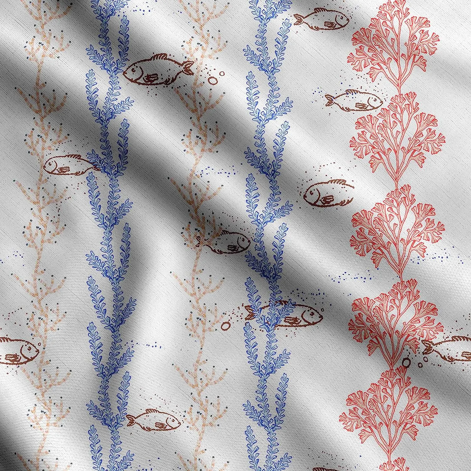 Soimoi Heavyweight Cotton Canvas Fabric Material - 56 Inch Wide, Blue - Ocean Print, Ideal for Making Durable Tote Bags, Backpacks, Jackets, Upholstery, Cushions, Outdoor Furniture Covers, 1 Yard