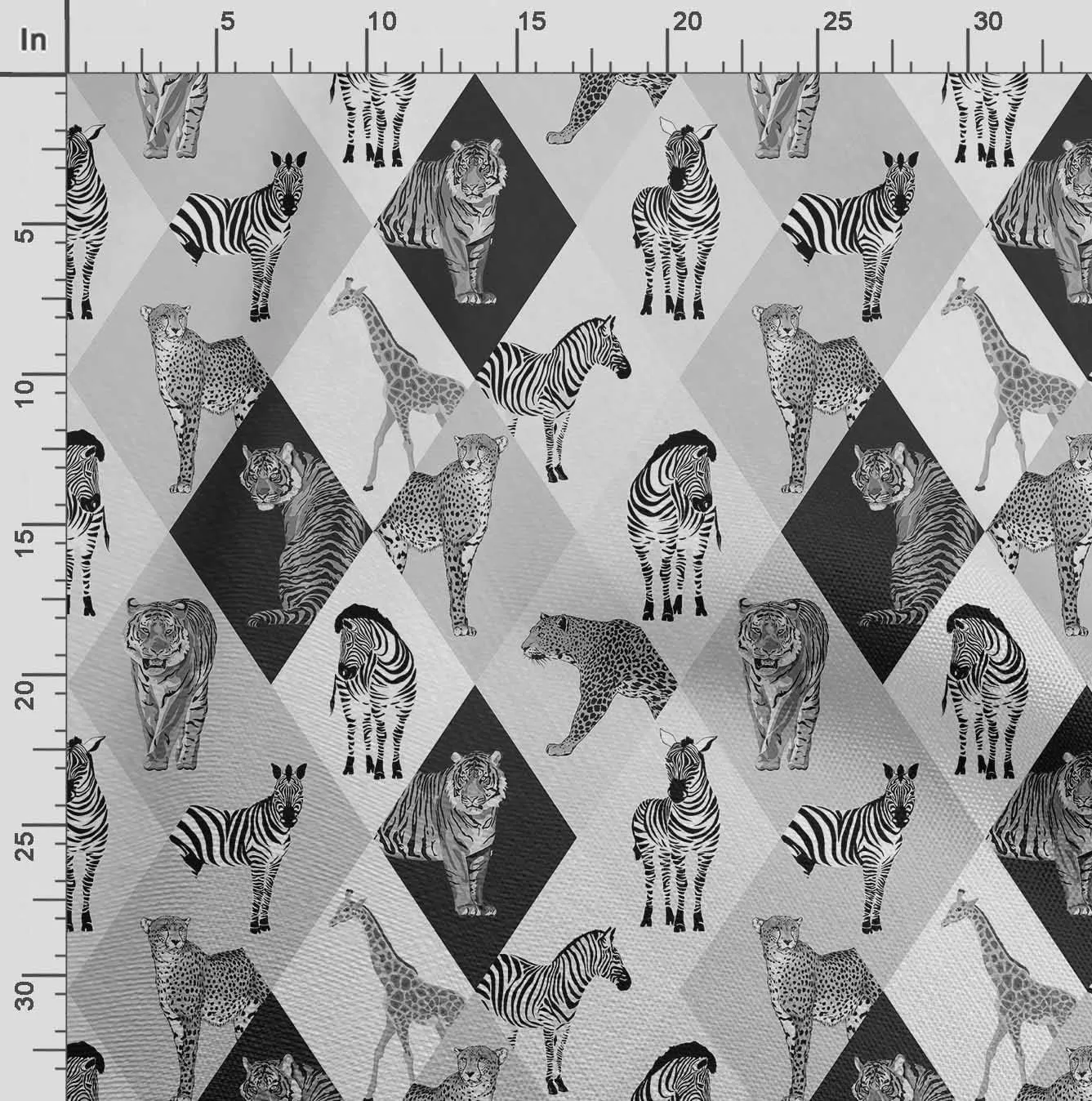 Soimoi Heavyweight Cotton Canvas Fabric Material - 56 Inch Wide, Gray - Animal Print, Ideal for Making Durable Tote Bags, Backpacks, Jackets, Upholstery, Cushions, Outdoor Furniture Covers, 1 Yard
